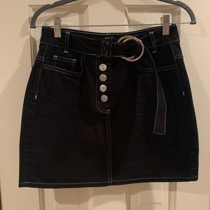 BDG Black Button Up Mini Skirt (Size Small)